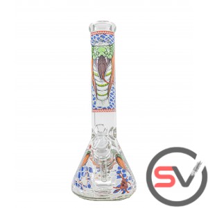 KING COBRA GLASS BEAKER 14inch (GLOW IN DARK) - BLUE